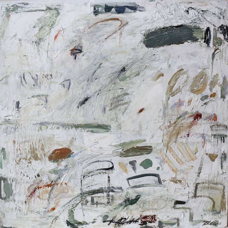 Original Fine Art Abstract Painting by Heun Oak Kim