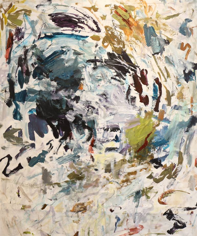 Original Art Deco Abstract Painting by Heun Oak Kim