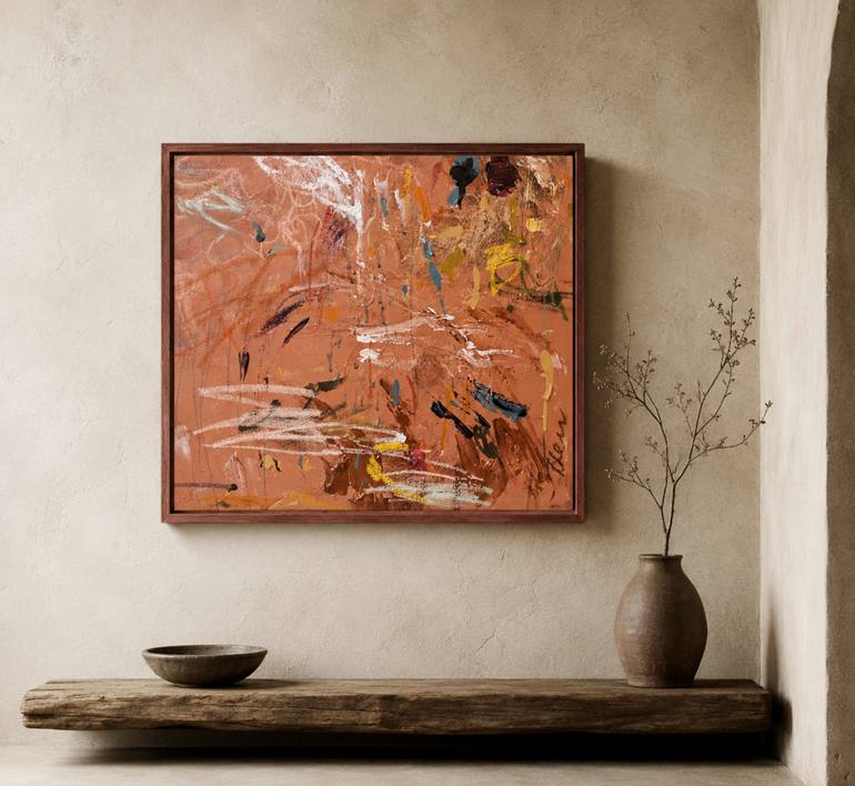 Original Abstract Expressionism Abstract Painting by Heun Oak Kim