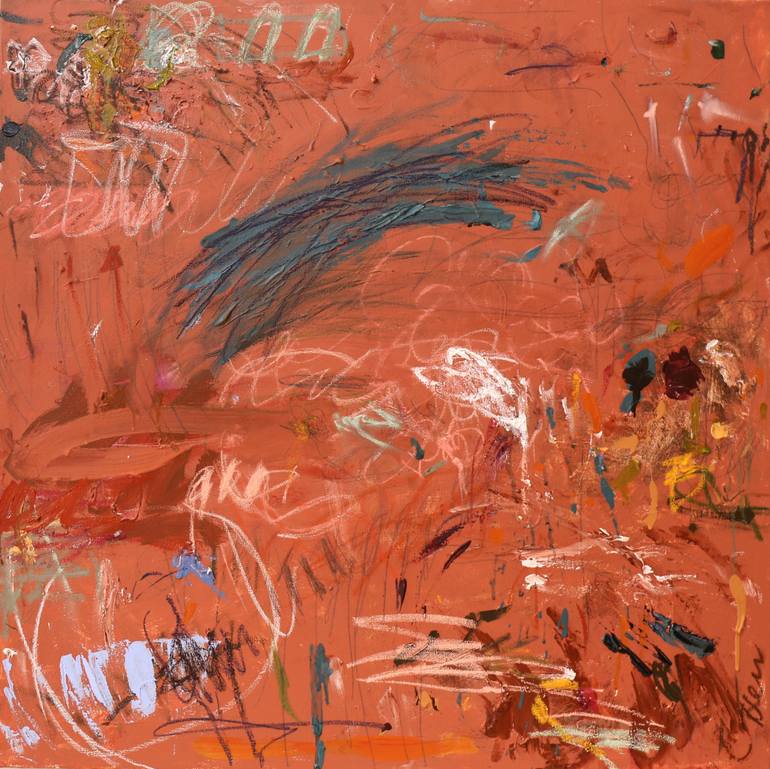 Original Abstract Expressionism Abstract Painting by Heun Oak Kim