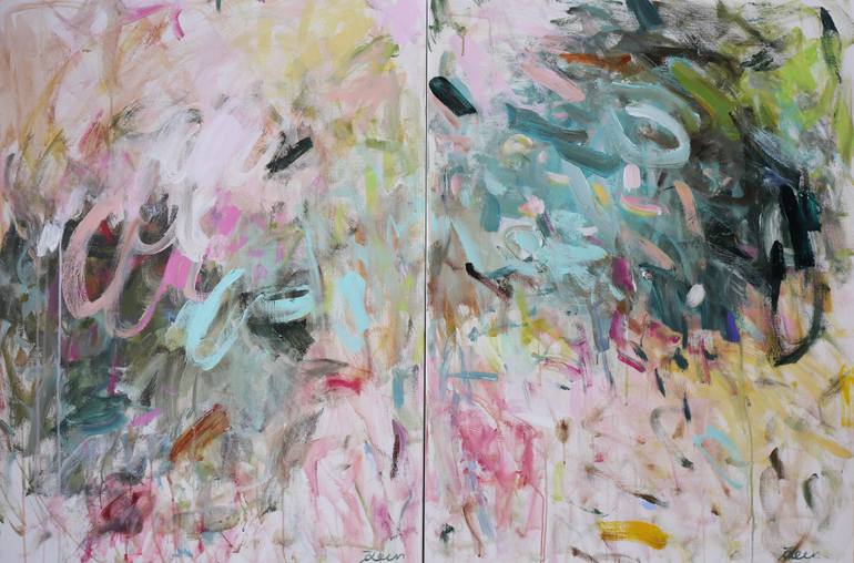 Original Abstract Expressionism Abstract Painting by Heun Oak Kim