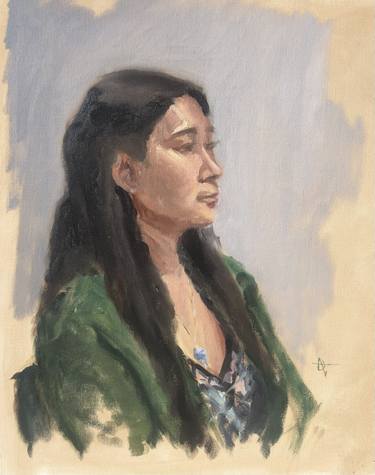 Woman in Green, Portrait Study, Live Model thumb