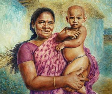 Indian Madonna With Child thumb