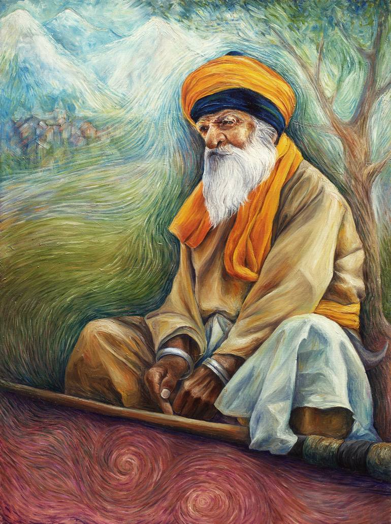 People of the world. The old Sikh. Painting by Kateryna Goncharova ...