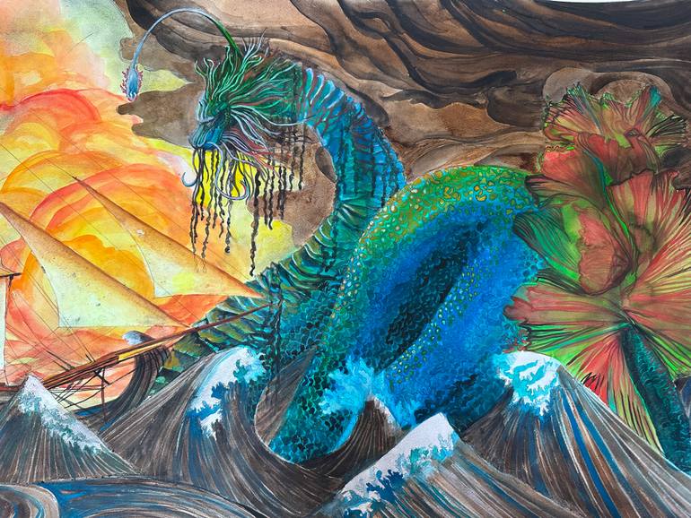 Original Illustration Boat Painting by Andrew Thompson