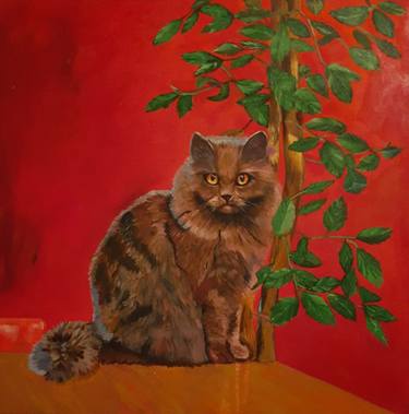 Print of Figurative Cats Paintings by Marly Genuino