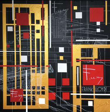 Original Abstract Architecture Paintings by BARILLOT PIERRE