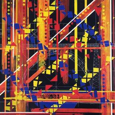 Original Abstract Architecture Paintings by BARILLOT PIERRE