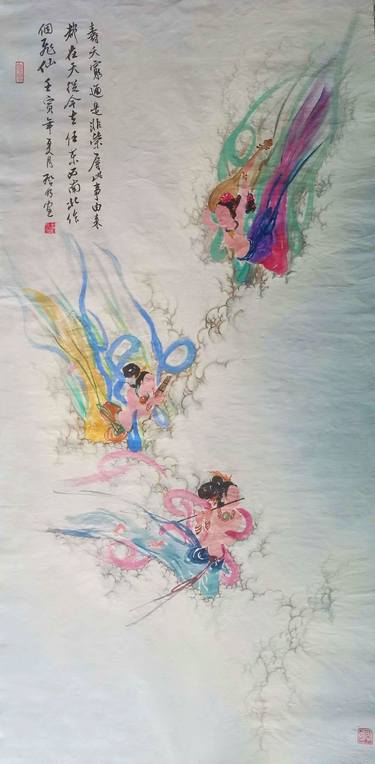 Flying apsaras in Dunhuang thumb