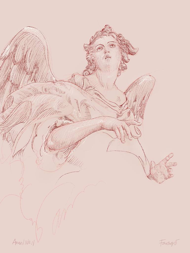 Angel Drawing by Peter Farago | Saatchi Art