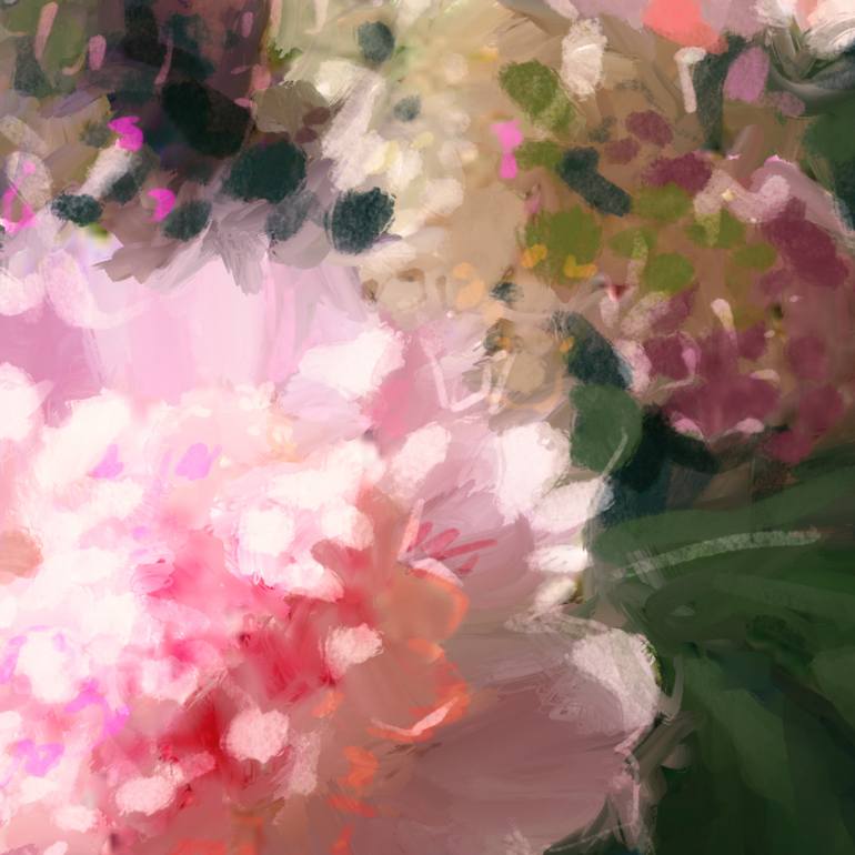 Original Abstract Floral Painting by Peter Farago