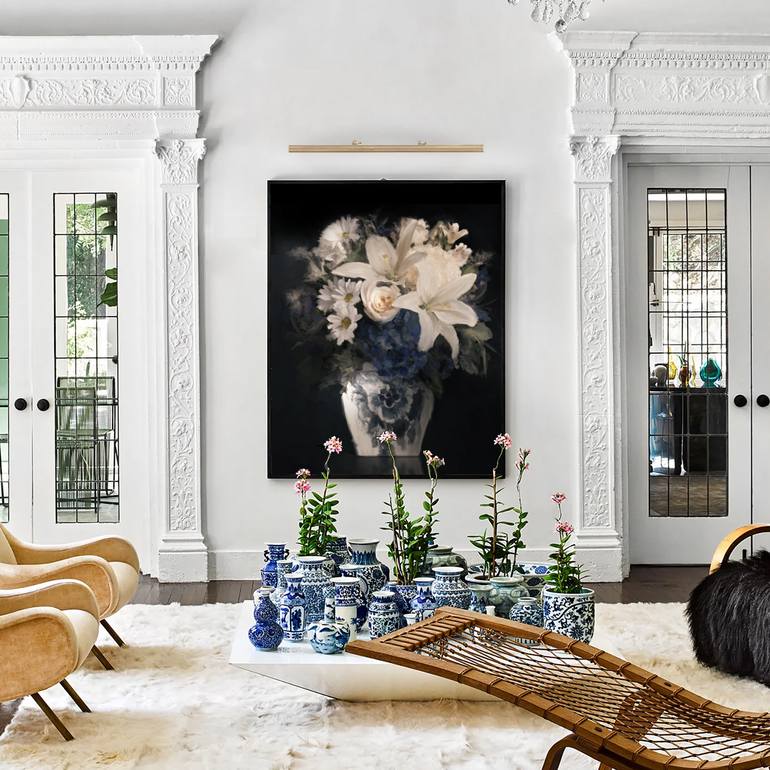 Original Abstract Floral Painting by Peter Farago
