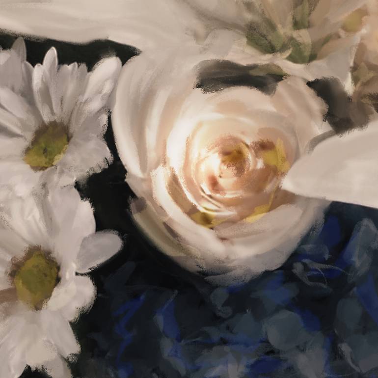 Original Abstract Floral Painting by Peter Farago