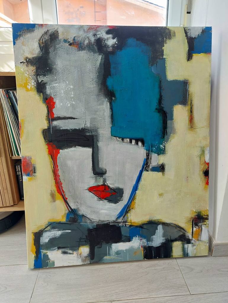 Original Abstract Portrait Painting by Paco Requena