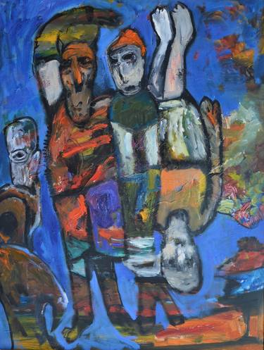 Print of Expressionism People Paintings by Bakhtiyar Serekeev