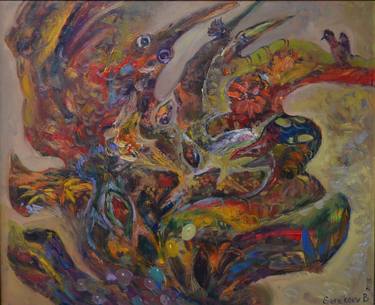 Print of Abstract Expressionism Nature Paintings by Bakhtiyar Serekeev