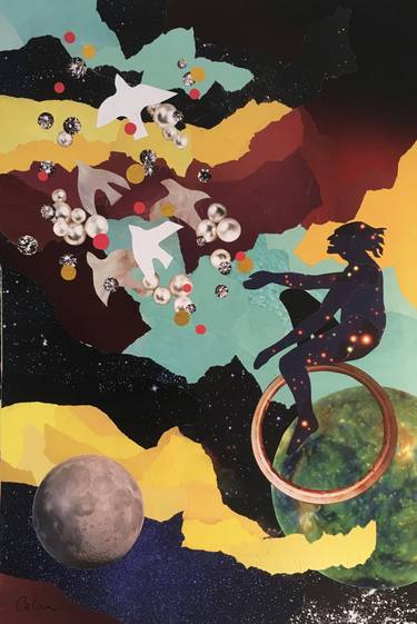 Original Expressionism Fantasy Collage by Calvin Hoff