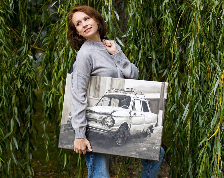 Original Car Painting by Elena Kashchenko
