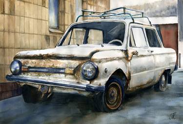 Original Realism Automobile Paintings by Elena Kashchenko