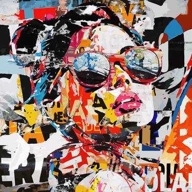 Original Abstract Pop Culture/Celebrity Mixed Media by Gustavo Cheneaux