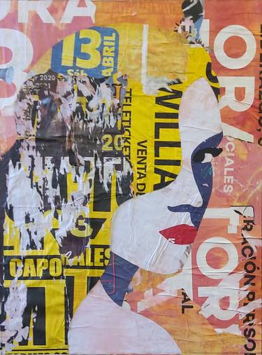 Original Abstract Pop Culture/Celebrity Collage by Gustavo Cheneaux