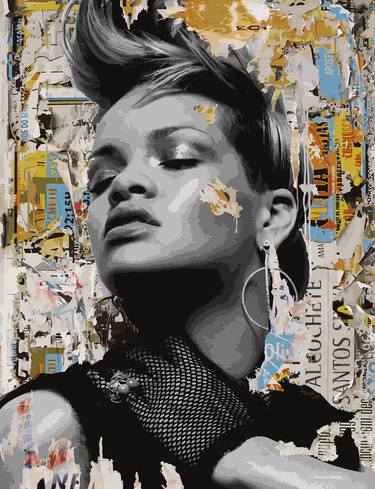 Original Abstract Pop Culture/Celebrity Mixed Media by Gustavo Cheneaux