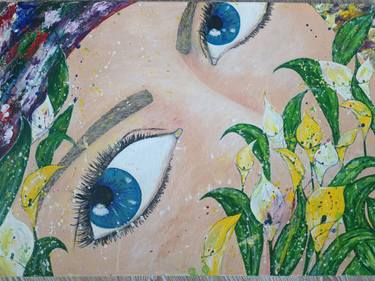 Original Abstract Expressionism Floral Painting by Velina Lubenova