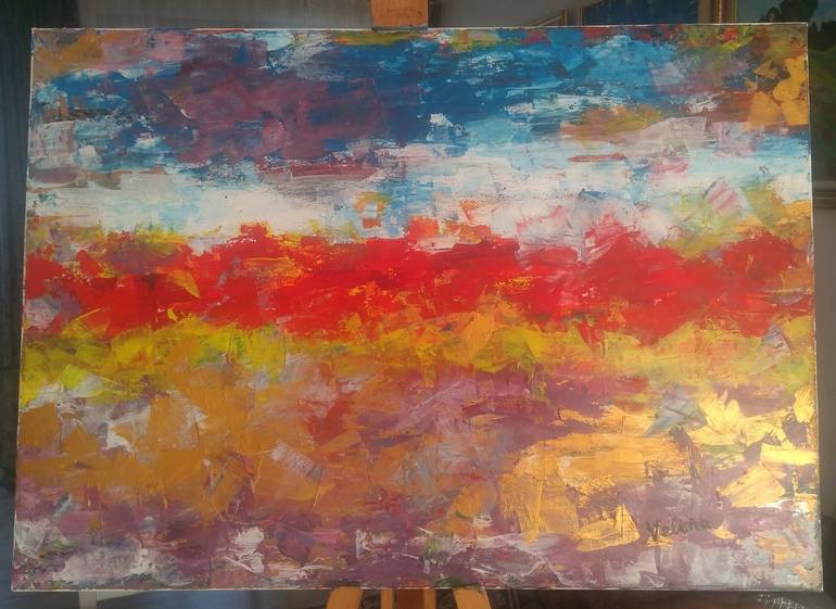 Original Abstract Expressionism Abstract Painting by Velina Lubenova