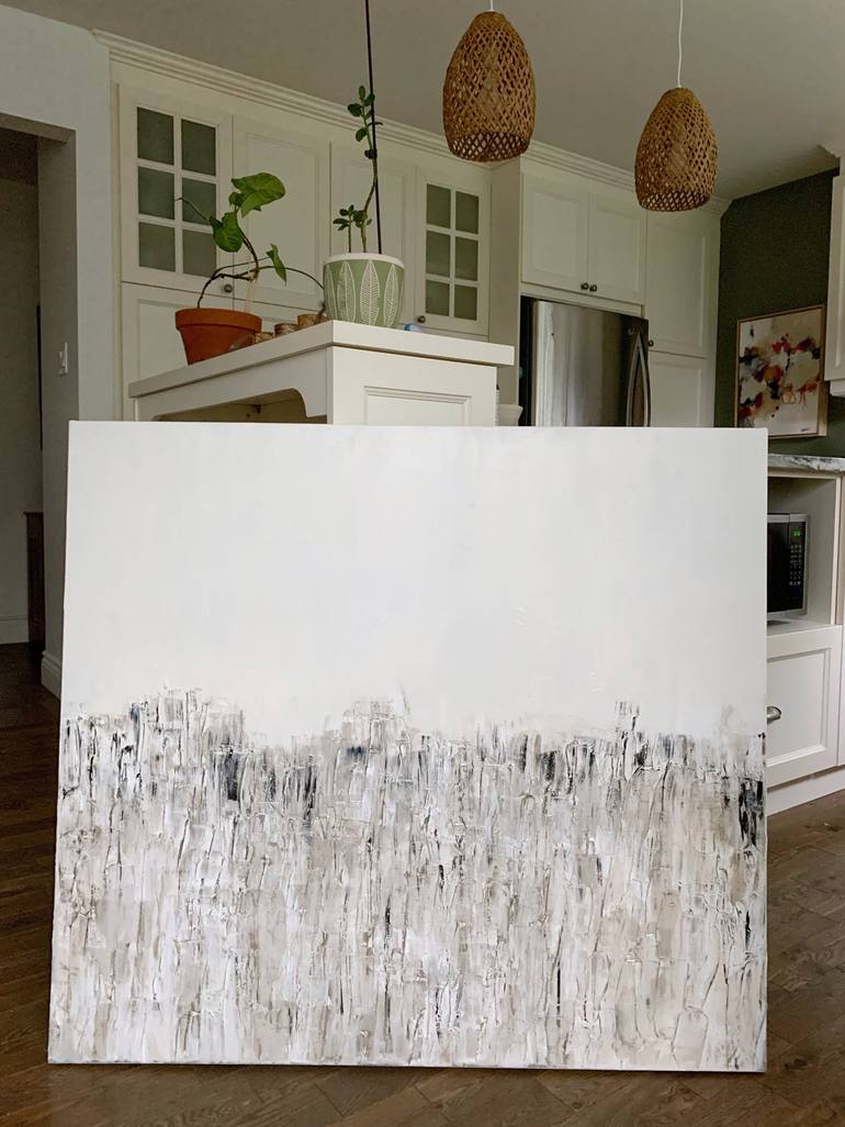 Original Black & White Abstract Painting by Anik Lapointe