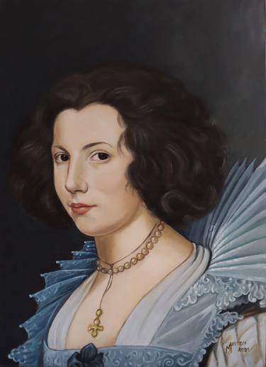 Reproduction of Portrait of Maria de Tassis by Antoon van Dyck thumb
