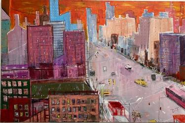 Original Abstract Cities Paintings by christopher jordan