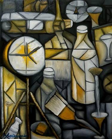 Original Cubism Still Life Paintings by Angeliki Charalampopoulou