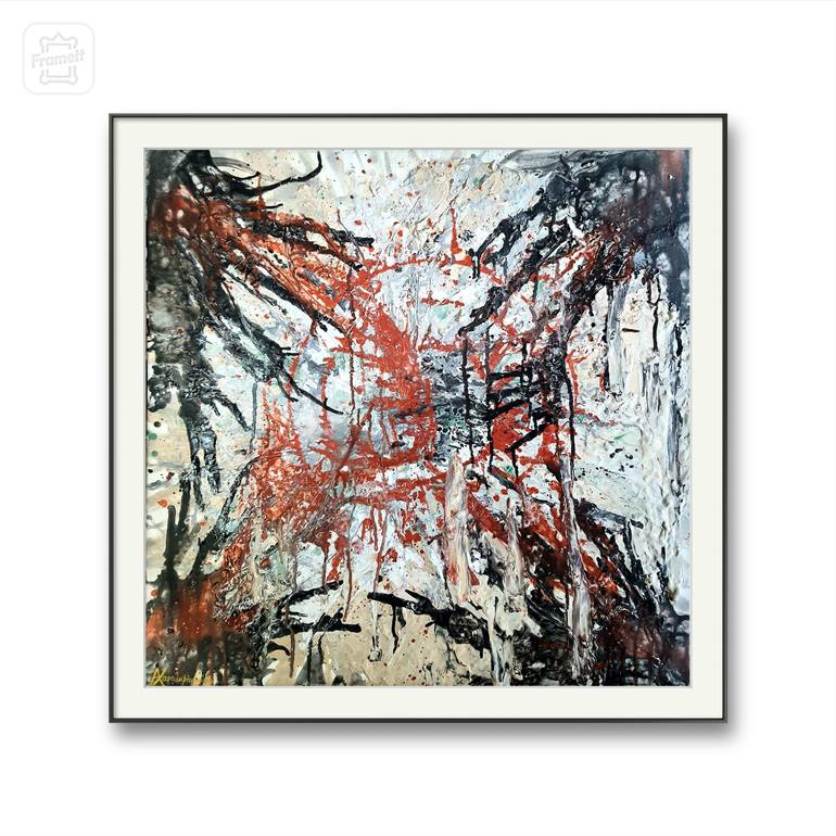 Original Abstract Expressionism Abstract Painting by Angeliki Charalampopoulou