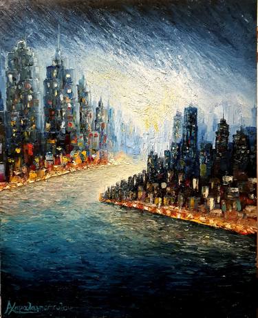 Original Impressionism Cities Paintings by Angeliki Charalampopoulou