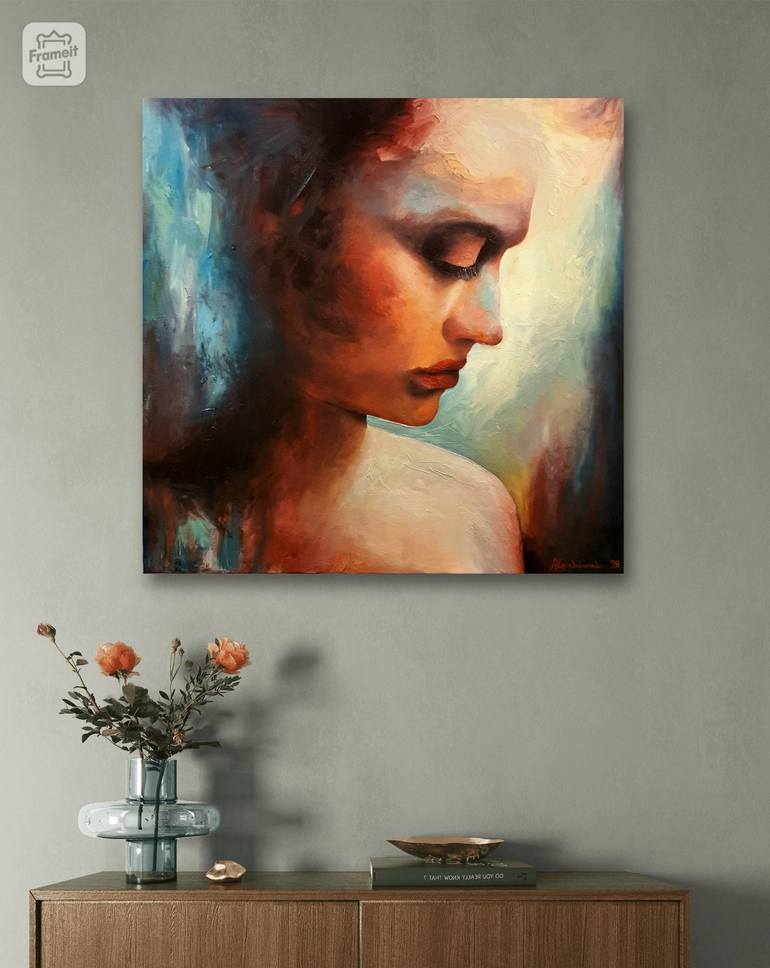 Original Abstract Portrait Painting by Angeliki Charalampopoulou