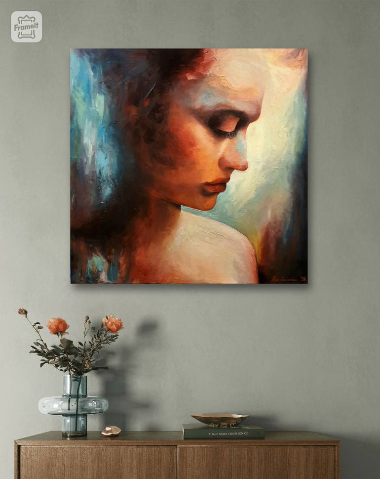 Original Abstract Portrait Painting by Angeliki Charalampopoulou