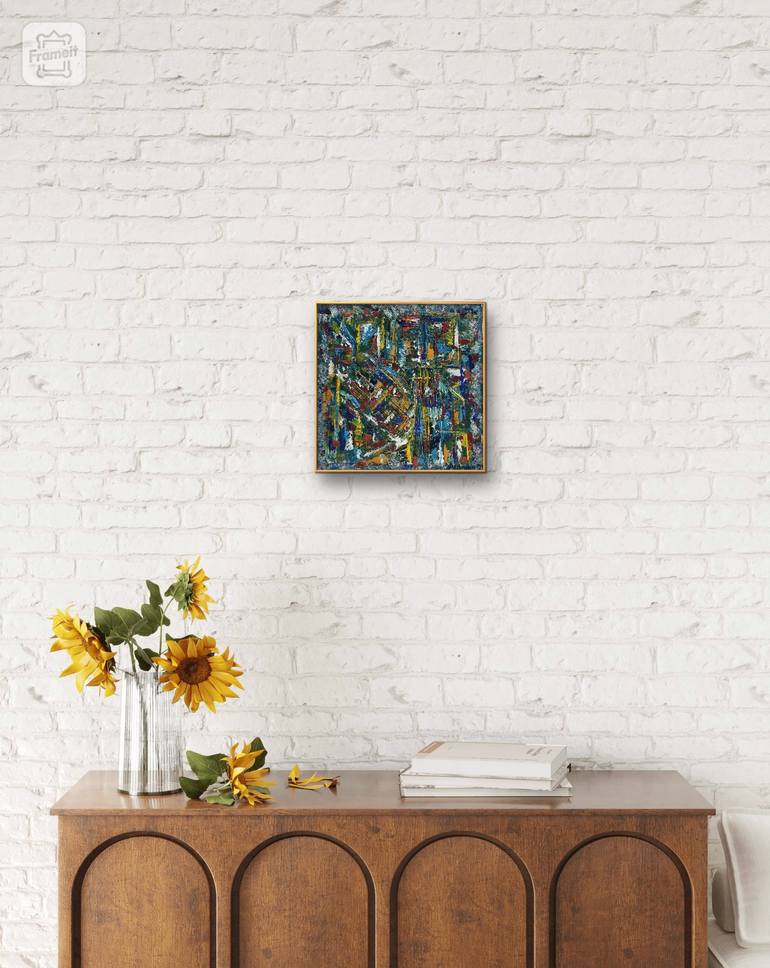Original Geometric Abstract Painting by Angeliki Charalampopoulou