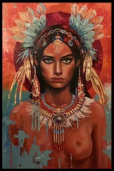 Original Figurative Portrait Painting by Sujith Dickmadugodage