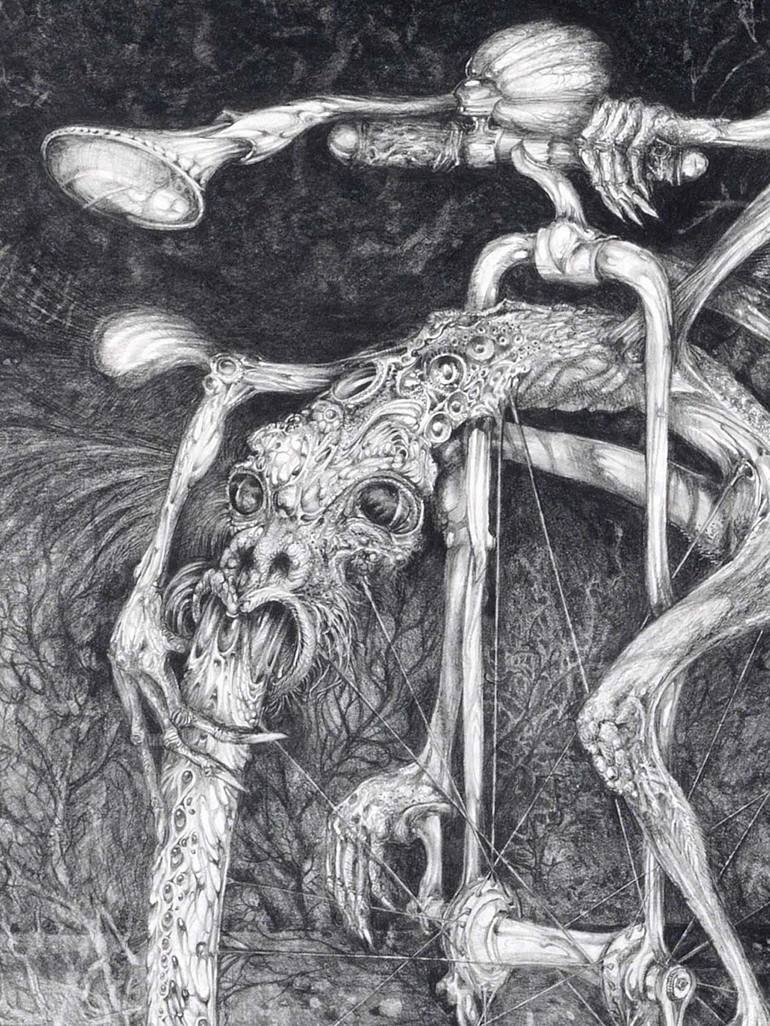 Original Surrealism Fantasy Drawing by Otto Rapp