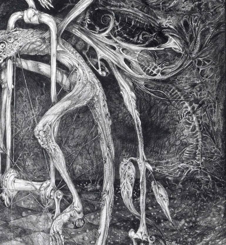 Original Surrealism Fantasy Drawing by Otto Rapp