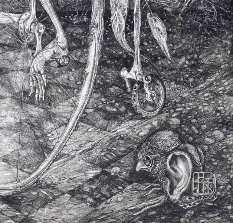 Original Surrealism Fantasy Drawing by Otto Rapp