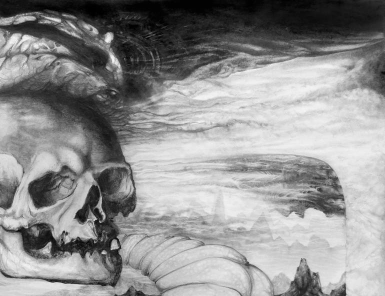 Original Modernism Fantasy Drawing by Otto Rapp
