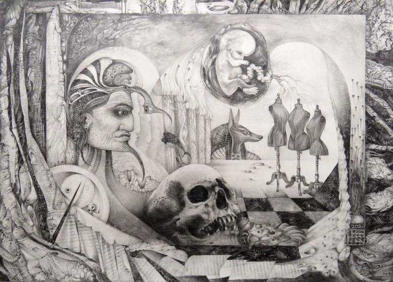 Original Surrealism Other Drawing by Otto Rapp