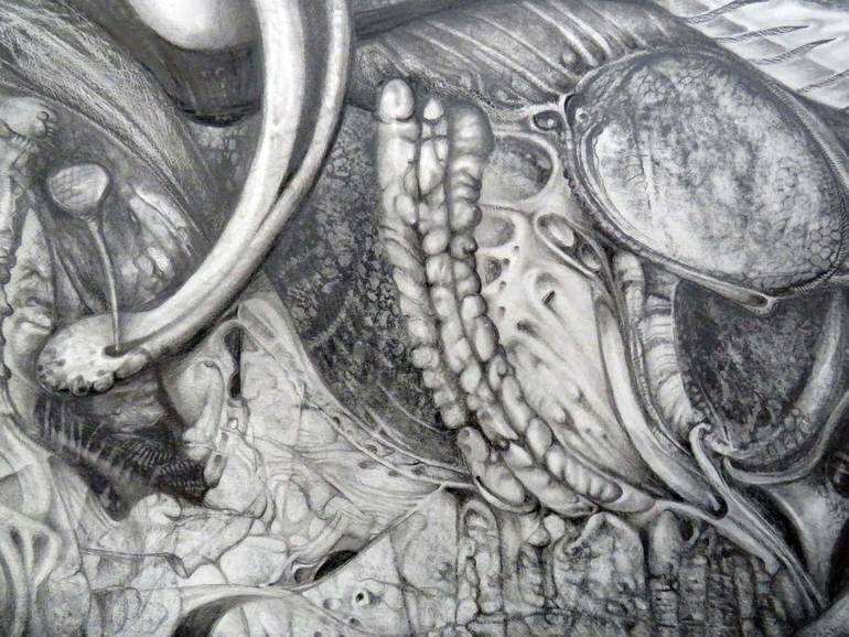 Original Surrealism Fantasy Drawing by Otto Rapp