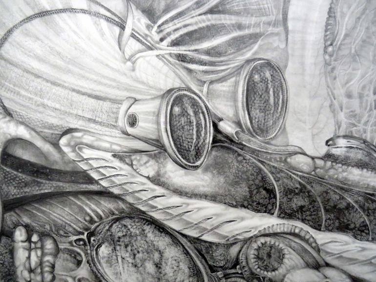 Original Surrealism Fantasy Drawing by Otto Rapp