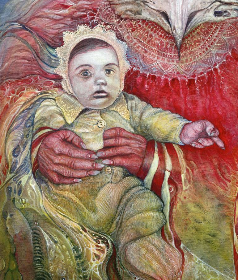 Original Surrealism Fantasy Painting by Otto Rapp