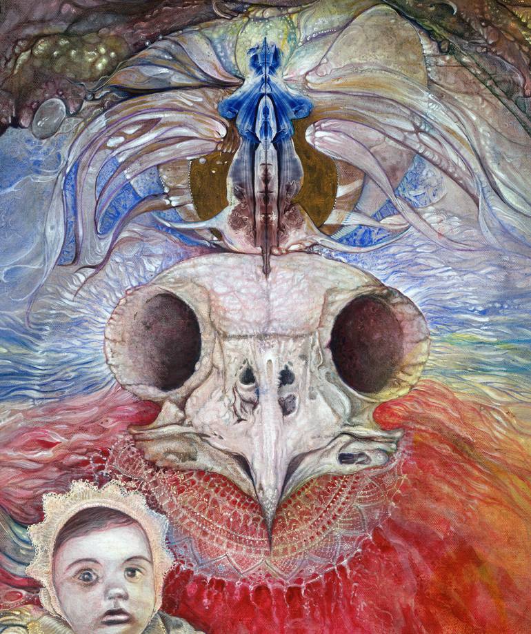 Original Surrealism Fantasy Painting by Otto Rapp