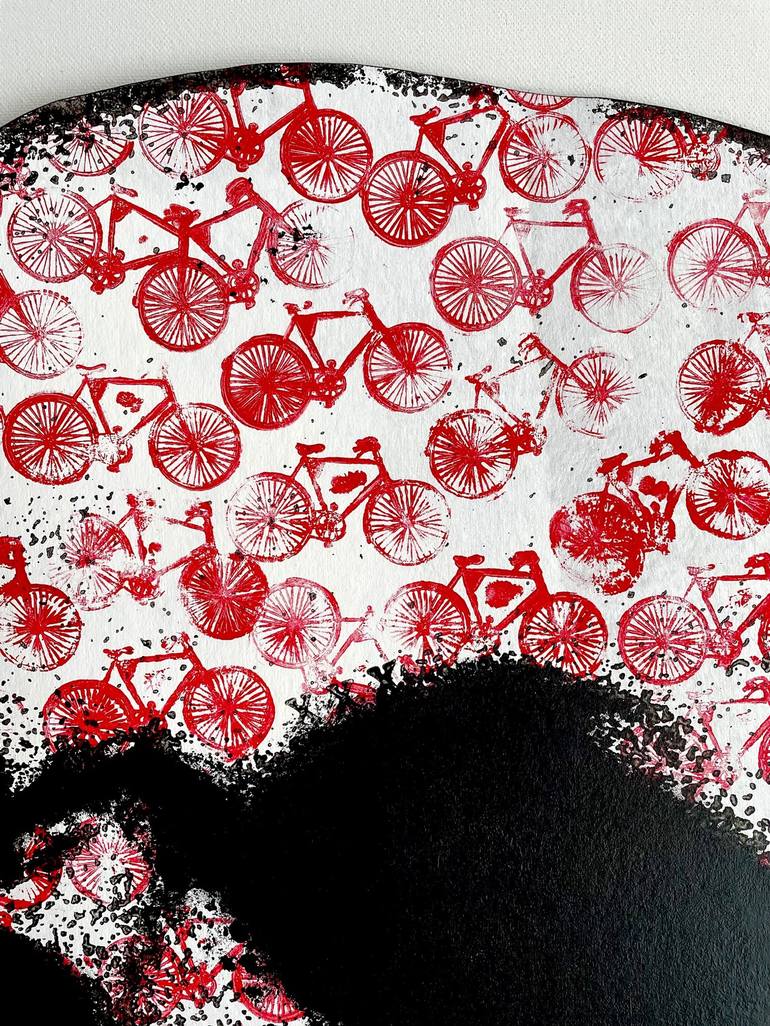 Original Street Art Bicycle Painting by Dede Artworks