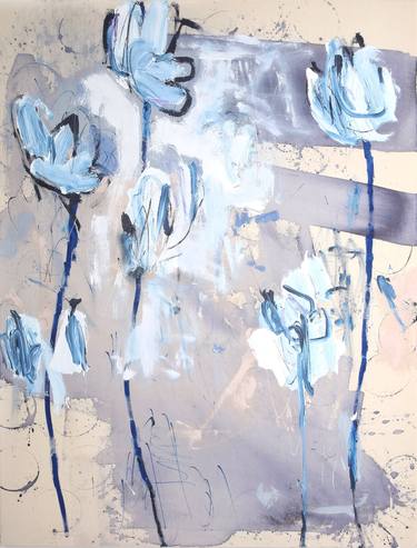 Original Abstract Expressionism Floral Paintings by Manuela Karin Knaut