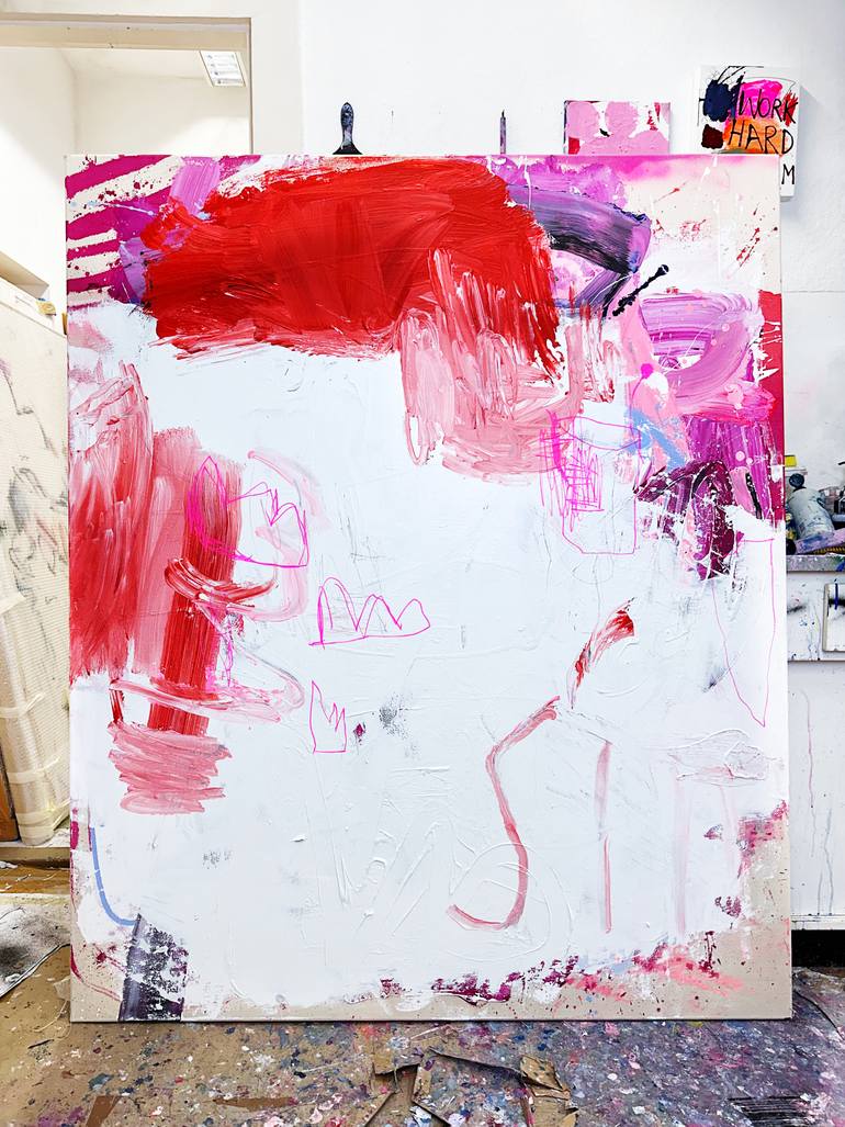 Original Abstract Expressionism Abstract Painting by Manuela Karin Knaut